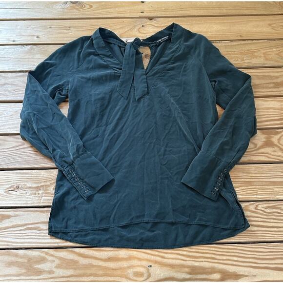 Twinset Simona Barbieri Silk Tie Neck Blouse Size 42 (Small) Women’s Green - Picture 1 of 8